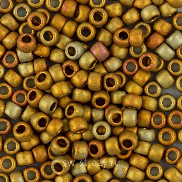 Бисер круглый 8/0 #0513F Металлизированный золотом матовый карнавал