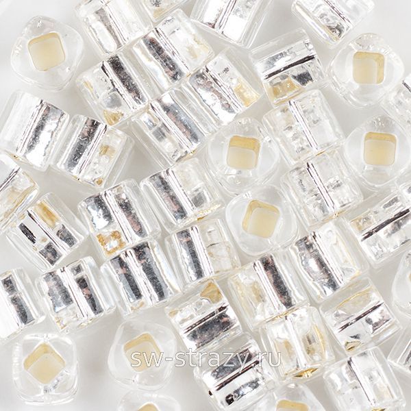 Бисер Cube 4 mm #0021 серебристый