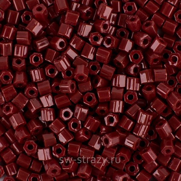 Шестиугольный 11/0 #0046 Непрозрачный, красно-коричневый