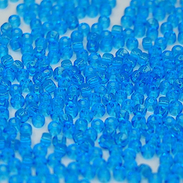 Бисер круглый 15/0 #0003B Прозрачный, темный аквамарин